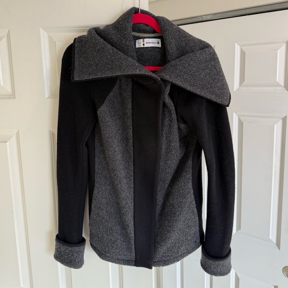 SmartWool Women Anchor Line Sherpa Jacket Charcoal Heather Medium 16401-010